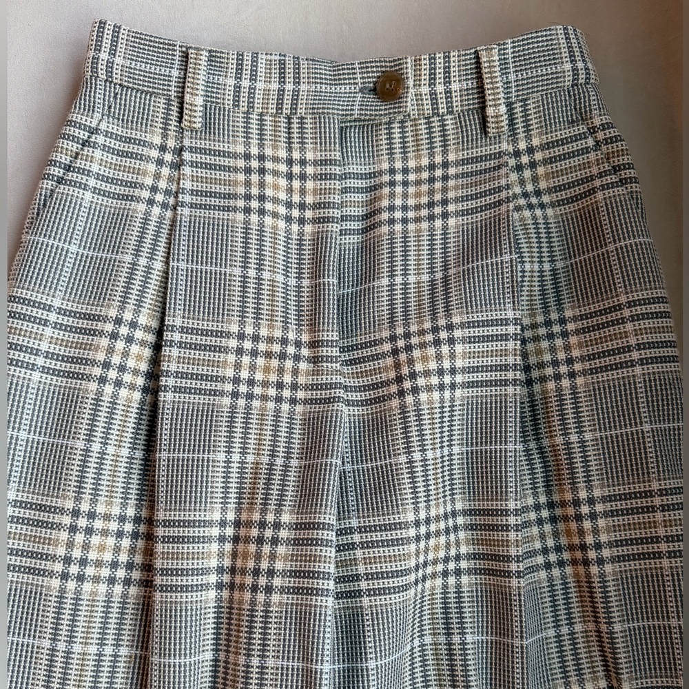 Plaid Print Wide Leg Pants - Picture 2 of 4